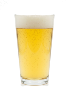 American light lager in het bijpassende glas