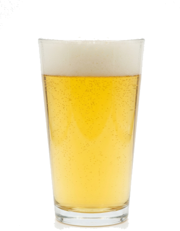 American light lager in het bijpassende glas