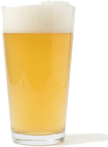 American wheat in het bijpassende glas