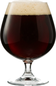 Baltic porter in het bijpassende glas