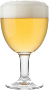 Belgisch blond in het bijpassende glas