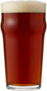 Brown ale in het bijpassende glas