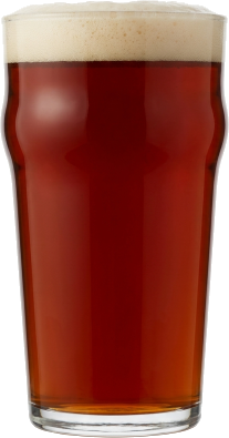 Brown ale in het bijpassende glas
