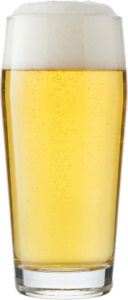 Dortmunder export in het bijpassende glas