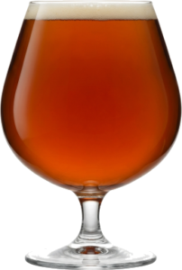 Engelse barleywine in het bijpassende glas