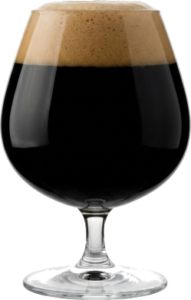 Imperial stout in het bijpassende glas