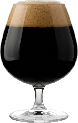Imperial stout in het bijpassende glas