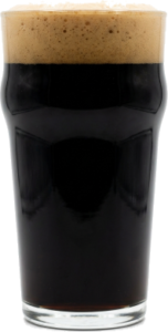 Oatmeal stout in het bijpassende glas