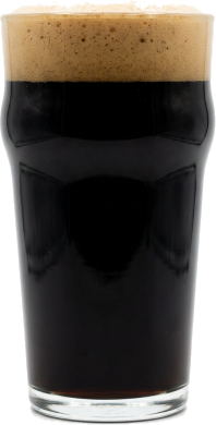 Oatmeal stout in het bijpassende glas