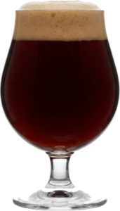 Oud bruin in het bijpassende glas