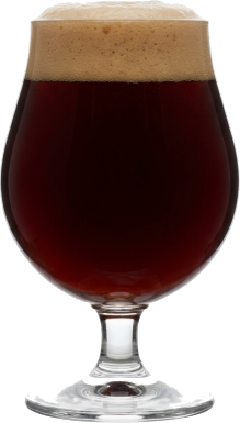 Oud bruin in het bijpassende glas
